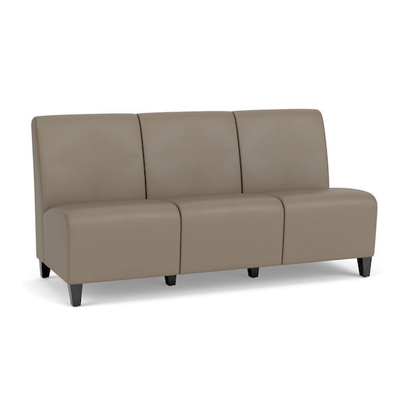 Lesro Siena Lounge Reception Armless 3 Seat Tandem Seating No Center Arms, Black, MD Farro Upholstery SN3102 - main